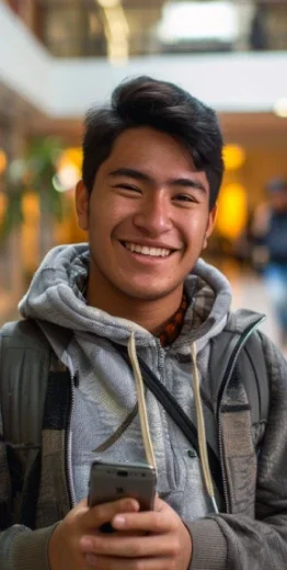 Estudiante sonriente