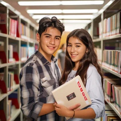 Alumnos en biblioteca