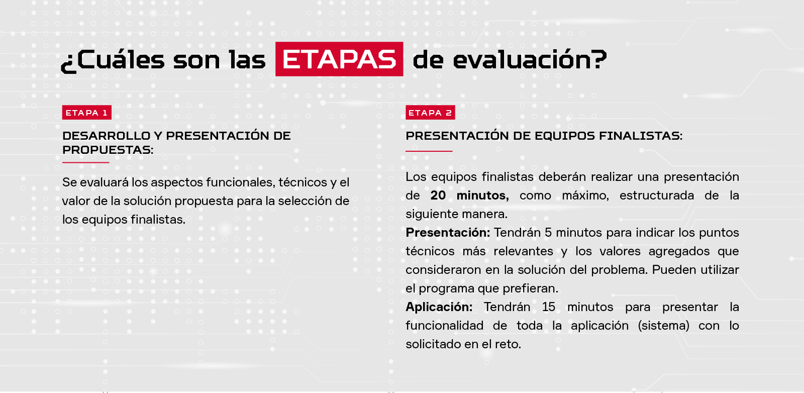 etapas de evaluación