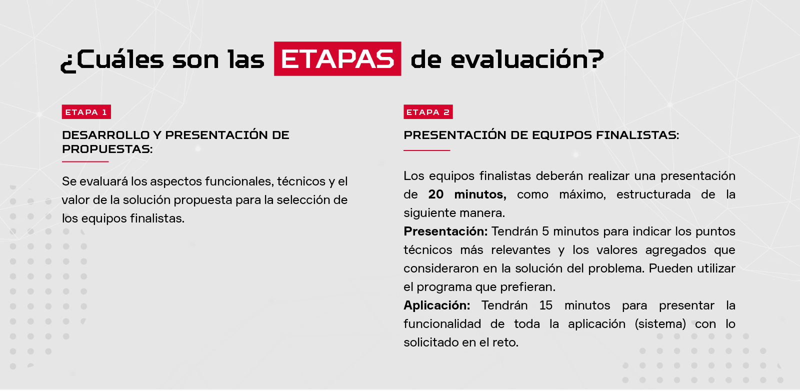 ¿Cuáles son las etapas?