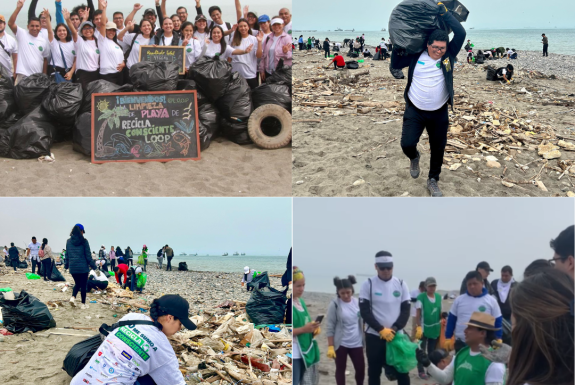 Colaboradores de UTP Lima recolectaron más de tres toneladas de desechos en playa Marquez