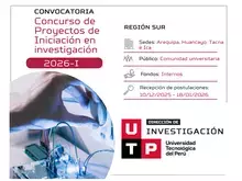Proyectos de Investigación 2026 - I - Región Sur